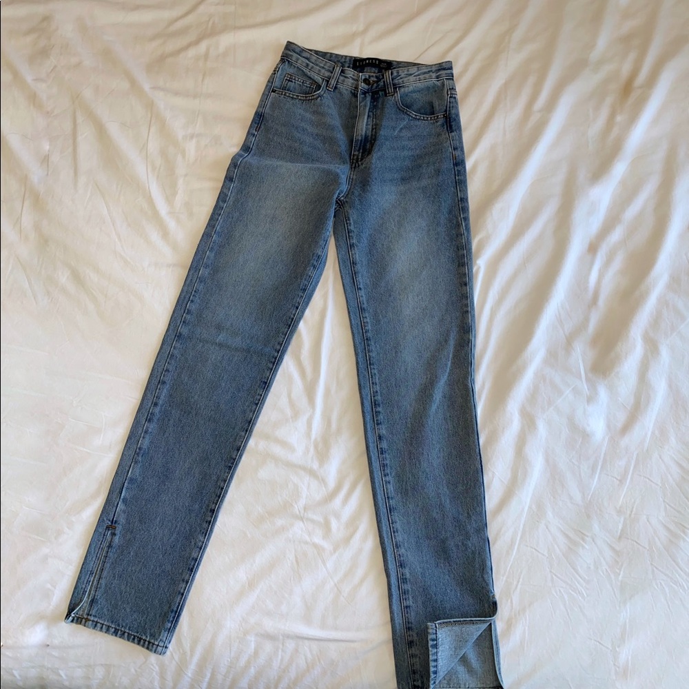split hem denim